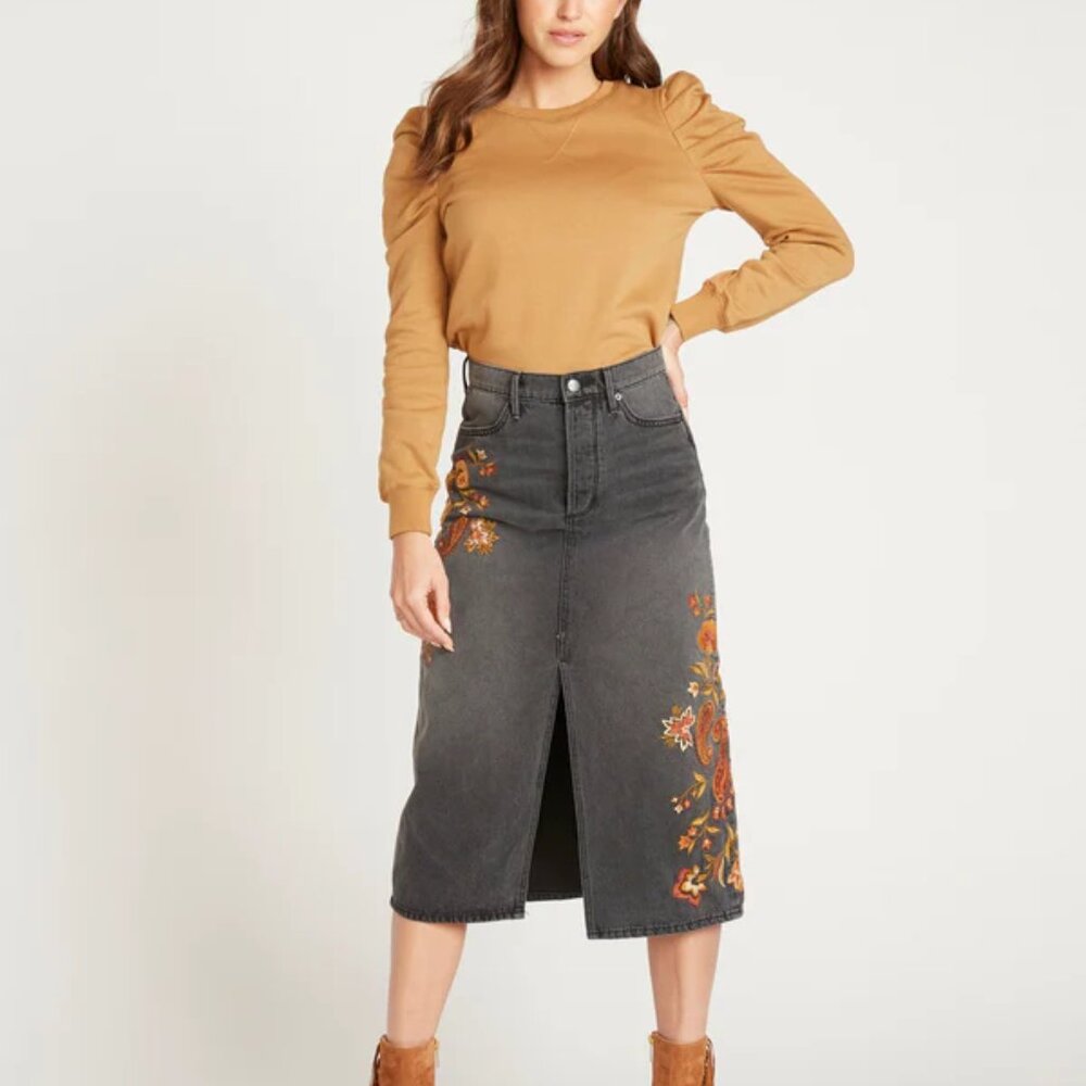 Free People x Driftwood Piper Autumn Paisley Skirt NWT 29